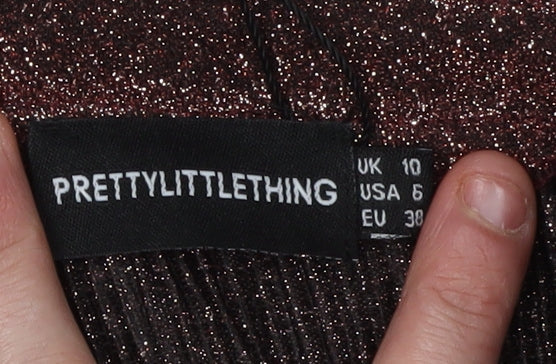 PrettyLittleThing Womens Multicoloured Size 10 Glam Playsuit