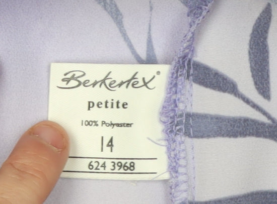 Womens UK Size 14 Berketex Purple Wrap Blouse