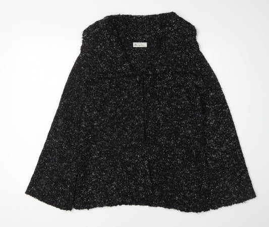 BHS Black Women's Cape Jumper - Size 10