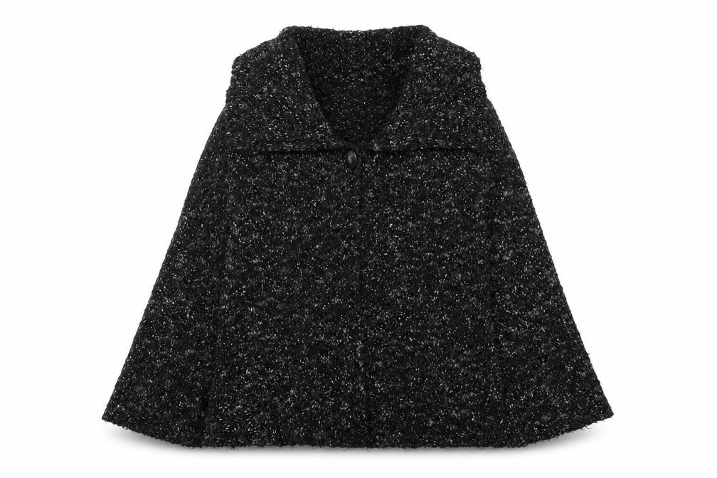Womens UK Size 10 BHS Black Cape Jumper