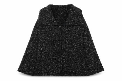 Womens UK Size 10 BHS Black Cape Jumper