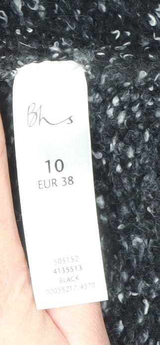 BHS Black Women's Cape Jumper - Size 10