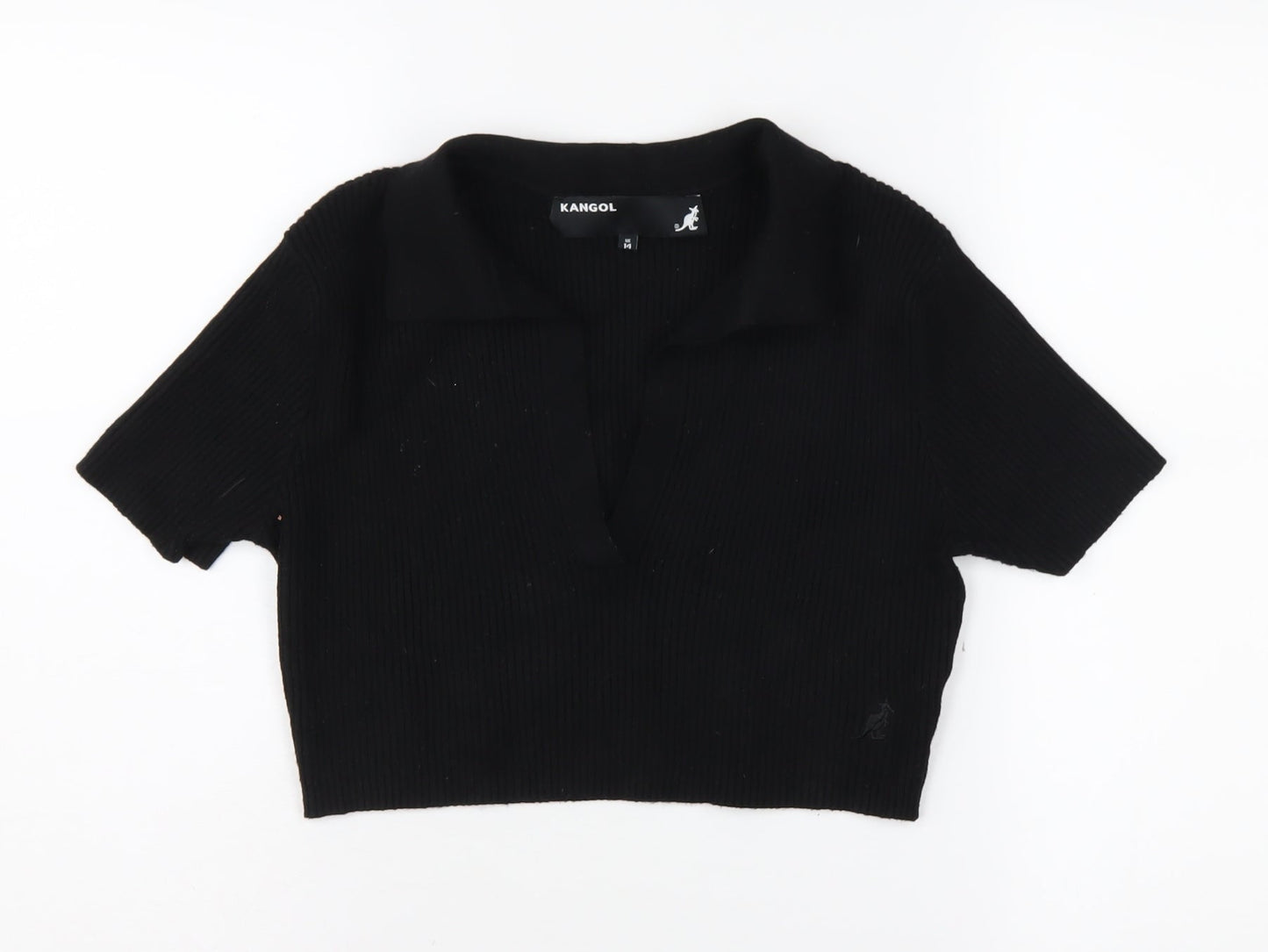 Womens UK Size 14 Kangol Black Collared Jumper