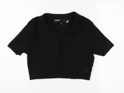Womens UK Size 14 Kangol Black Collared Jumper