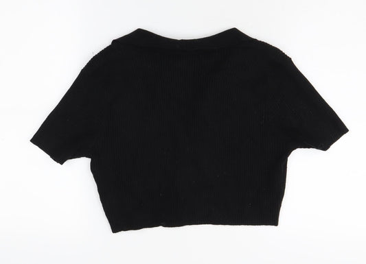 Kangol Women's Black Collared Jumper, UK 14, Casual Knit