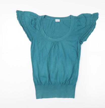 Womens UK Size 10 Oasis Green Basic T-Shirt