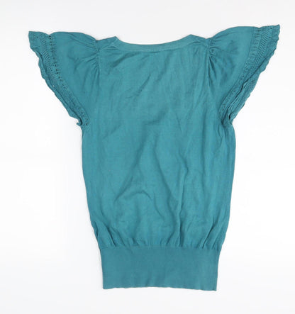 Womens UK Size 10 Oasis Green Basic T-Shirt