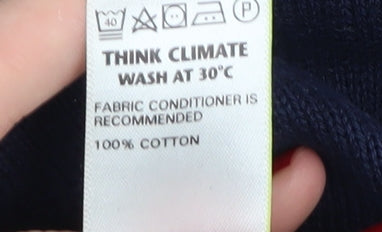 Marks and Spencer Men's Blue Cotton Pullover Jumper S