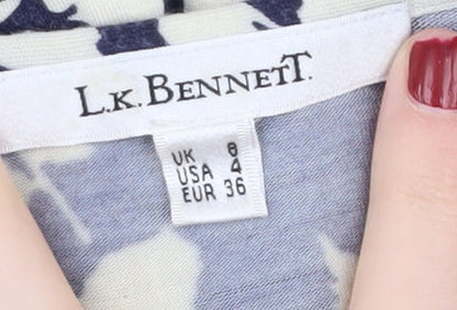 L.K. Bennett Women's Blue Floral Dress Size 8
