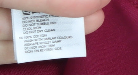 Maine Women's Red Floral Boat Neck T-Shirt Size 14