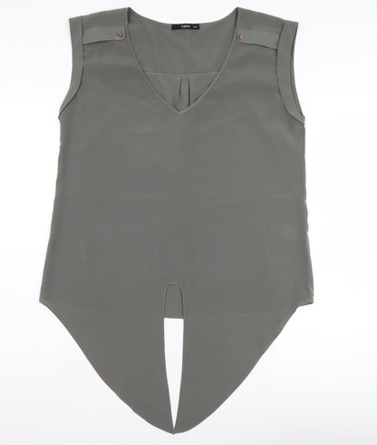 Oasis Women's Grey Sleeveless Basic Blouse Size 14
