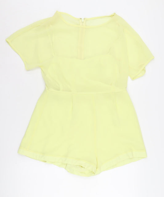 Topshop Women Yellow Playsuit Size 12