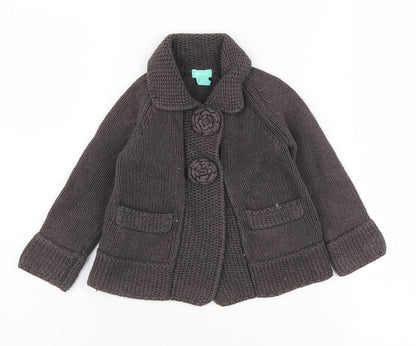 Monsoon Brown Girls' Cardigan 3-4 Years - Warm & Stylish