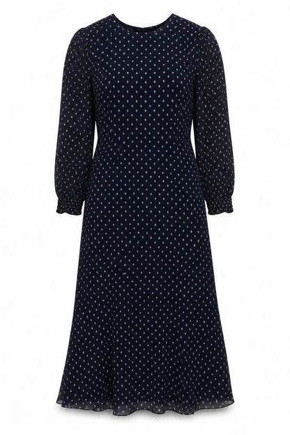 Mint Velvet Blue Polka Dot Midi Dress Size 6