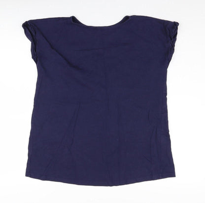 Womens UK Size S JoJo Maman Bébé Blue Basic T-Shirt
