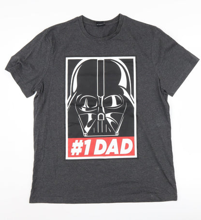 Star Wars Men's Grey Darth Vader T-Shirt M