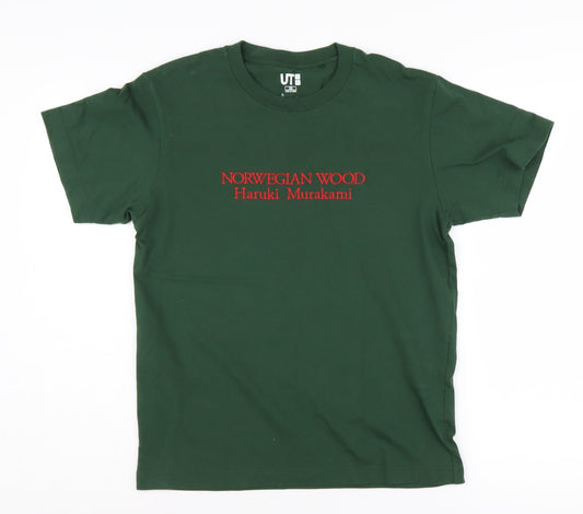 Uniqlo Green Men's XS T-Shirt, Short Sleeve, Crew Neck