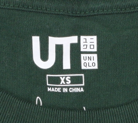 Uniqlo Green Men's XS T-Shirt, Short Sleeve, Crew Neck