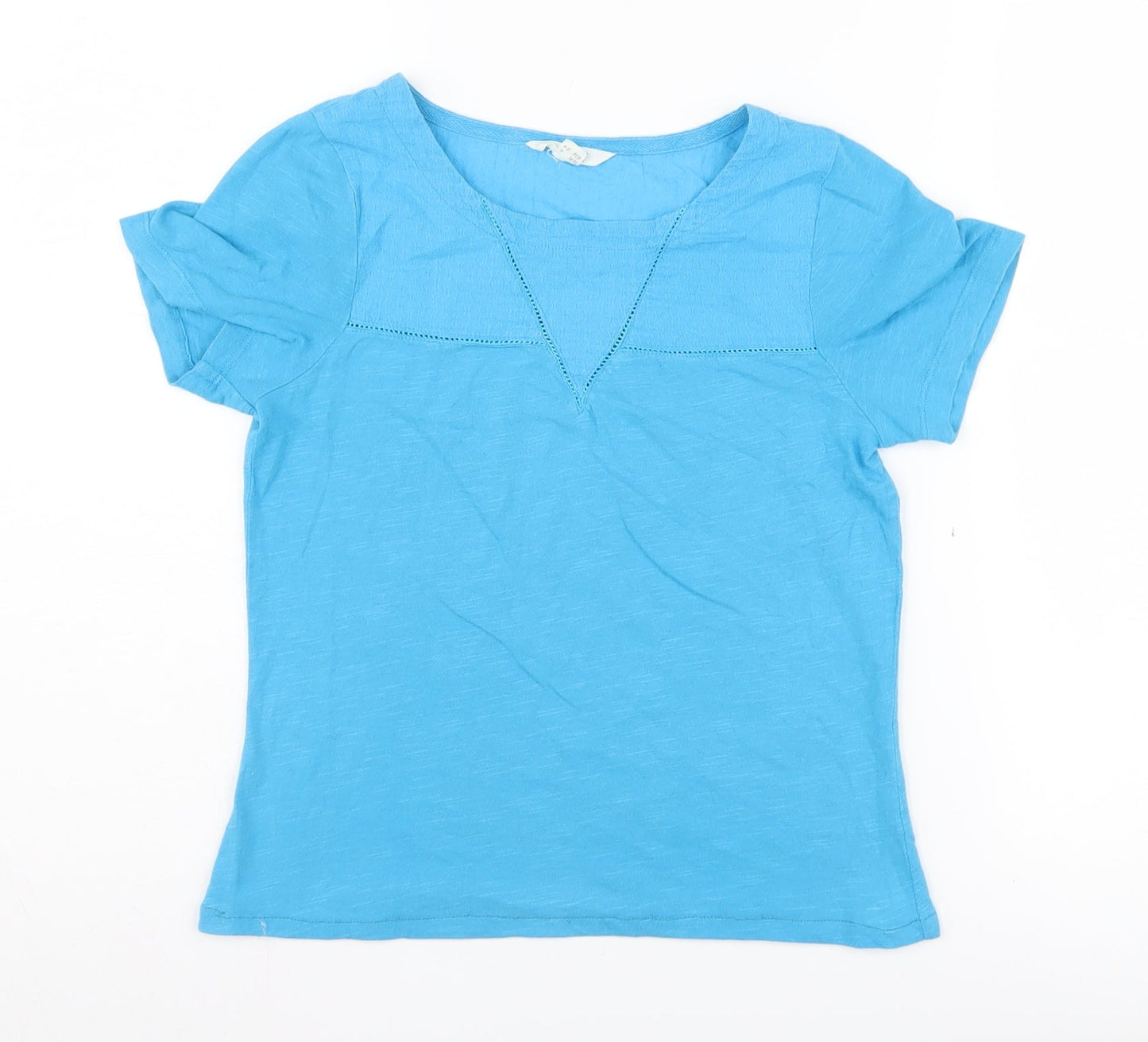 White Stuff Women's Blue V-Neck T-Shirt Size 6