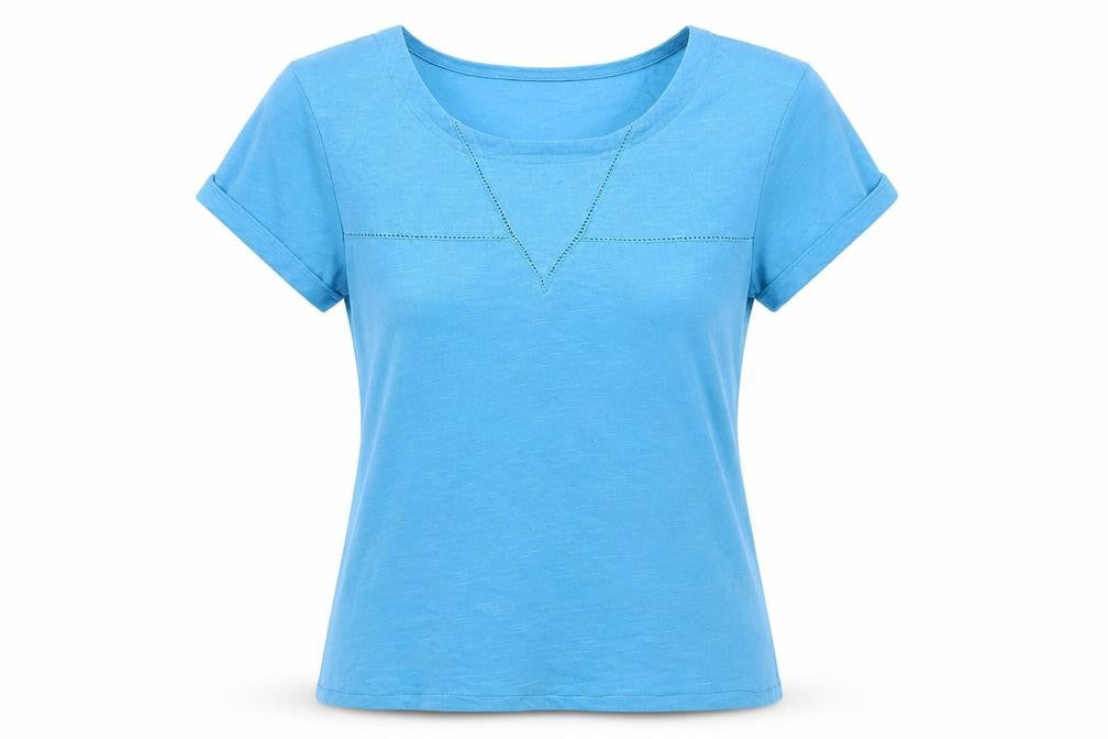 White Stuff Women's Blue V-Neck T-Shirt Size 6