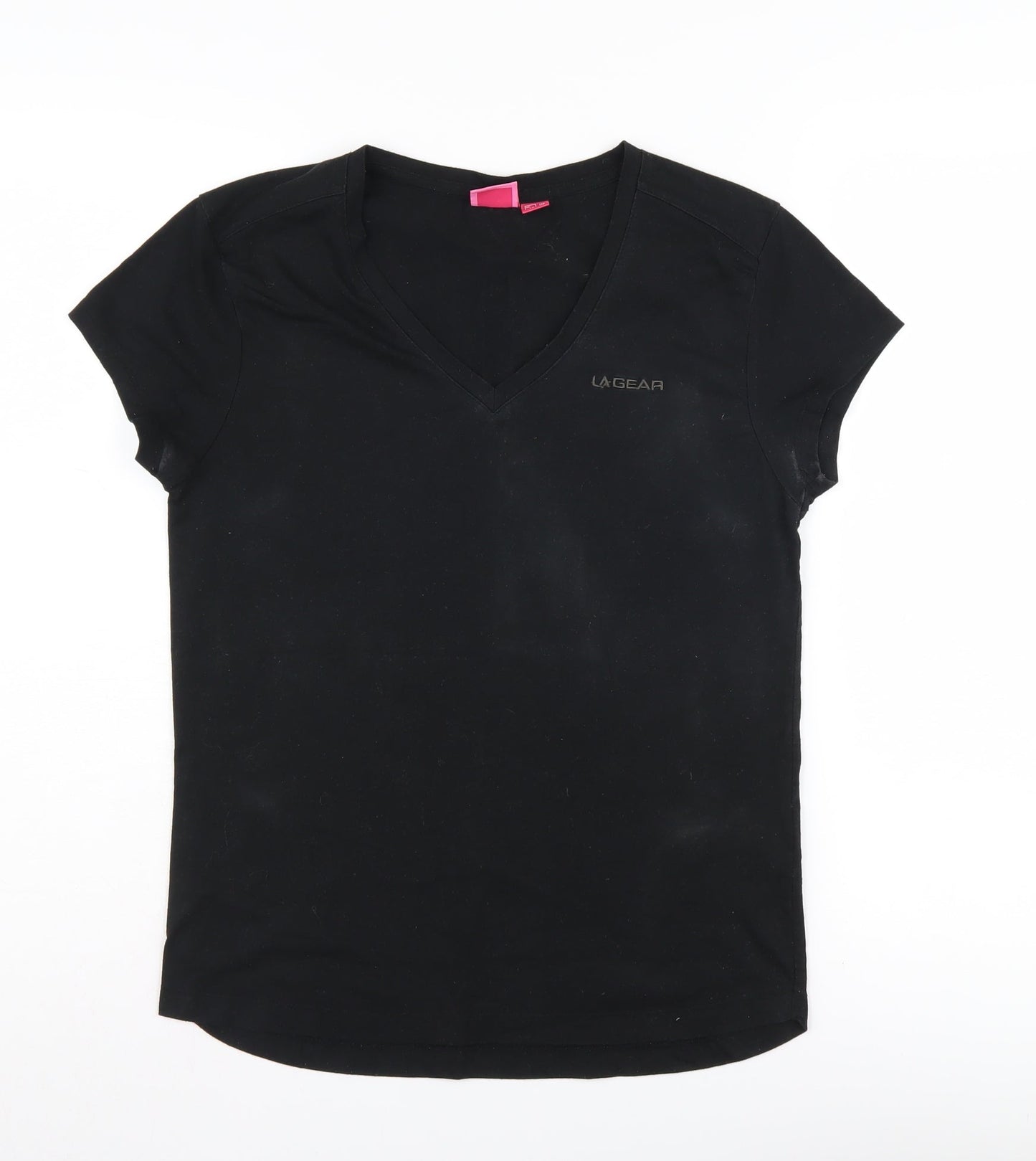 Womens UK Size 10 LA Gear Black Basic T-Shirt