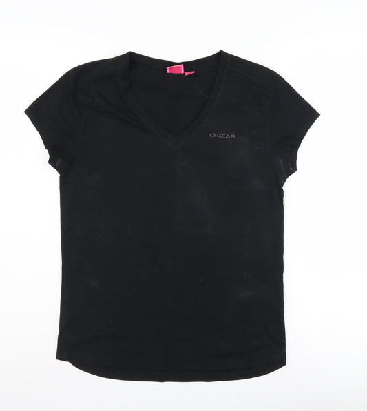 Womens UK Size 10 LA Gear Black Basic T-Shirt