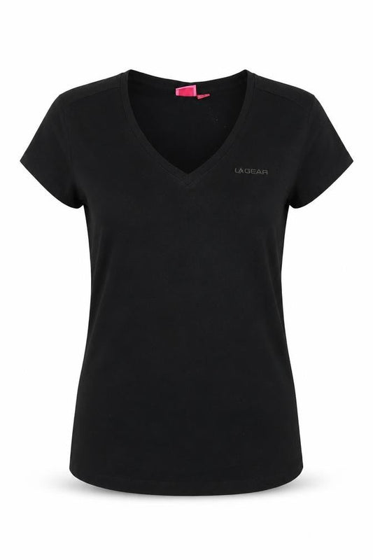 Womens UK Size 10 LA Gear Black Basic T-Shirt