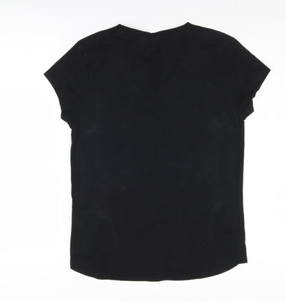 Womens UK Size 10 LA Gear Black Basic T-Shirt