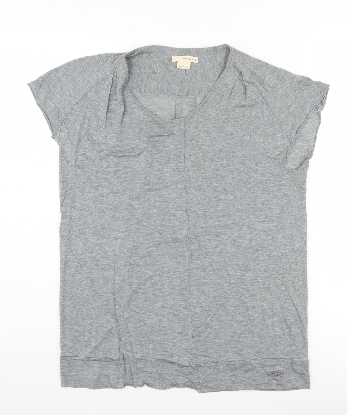 Womens UK Size S DKNY Jeans Grey Jersey T-Shirt