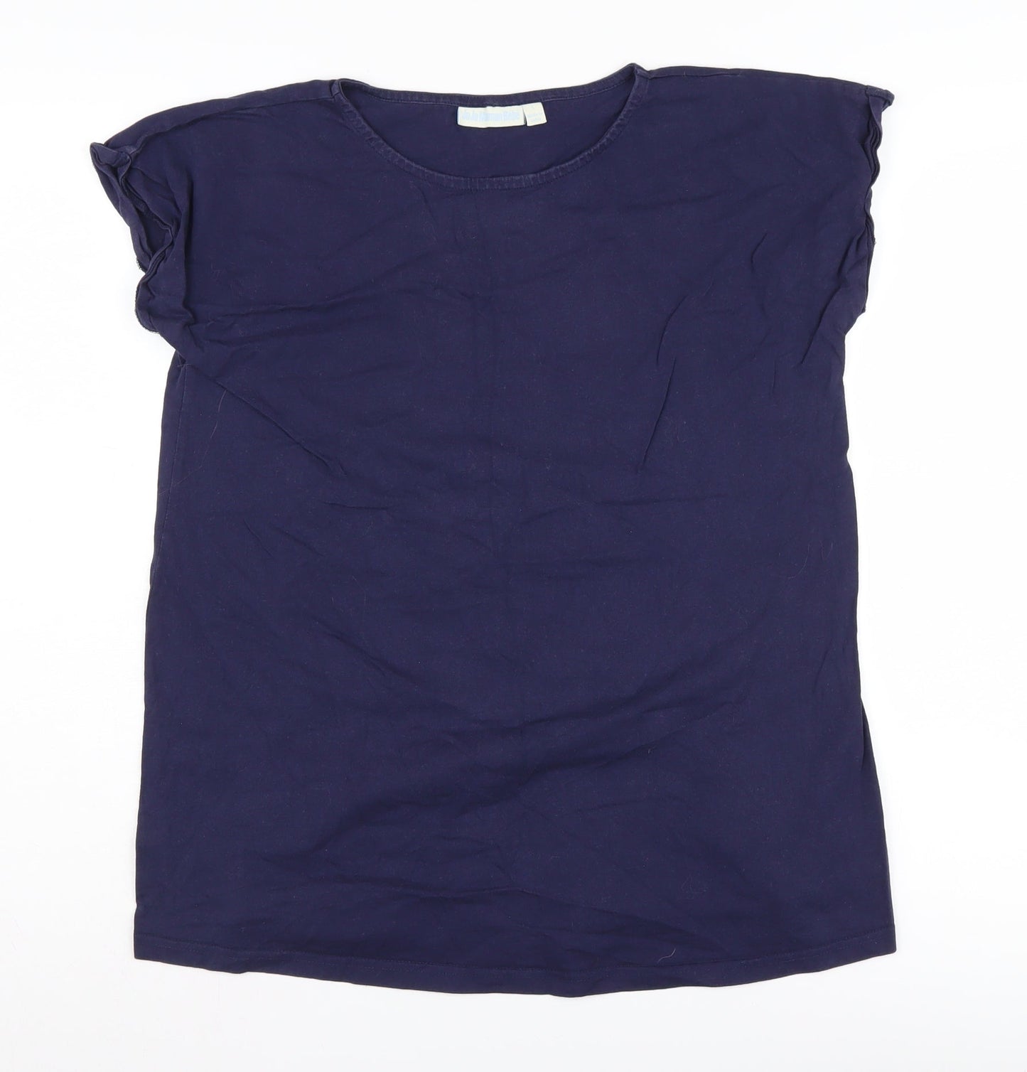 JoJo Maman Bébé Women's Blue Cotton T-Shirt S
