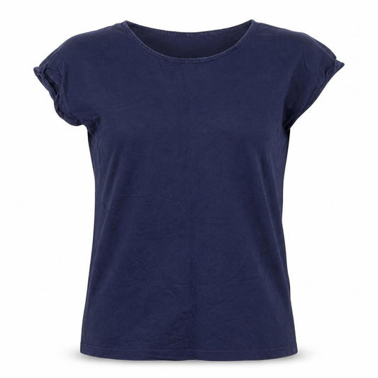 JoJo Maman Bébé Women's Blue Cotton T-Shirt S