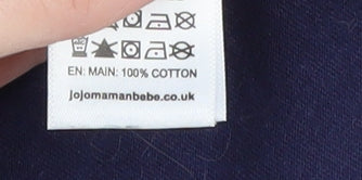 JoJo Maman Bébé Women's Blue Cotton T-Shirt S