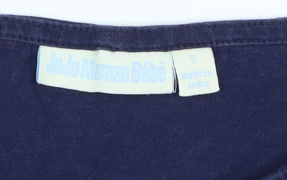 JoJo Maman Bébé Women's Blue Cotton T-Shirt S