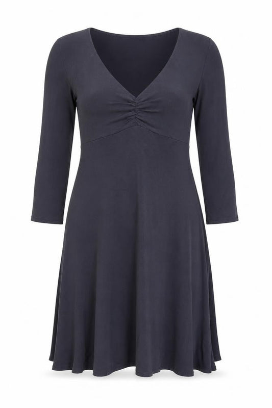 Front view of Silence + Noise Women's Black Midi Dress M