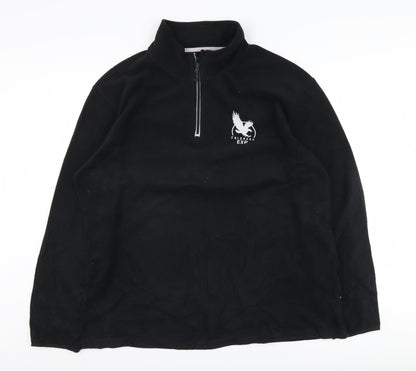 Mens UK Size 2XL Atlasformen Black 1/4 Zip Sweatshirt