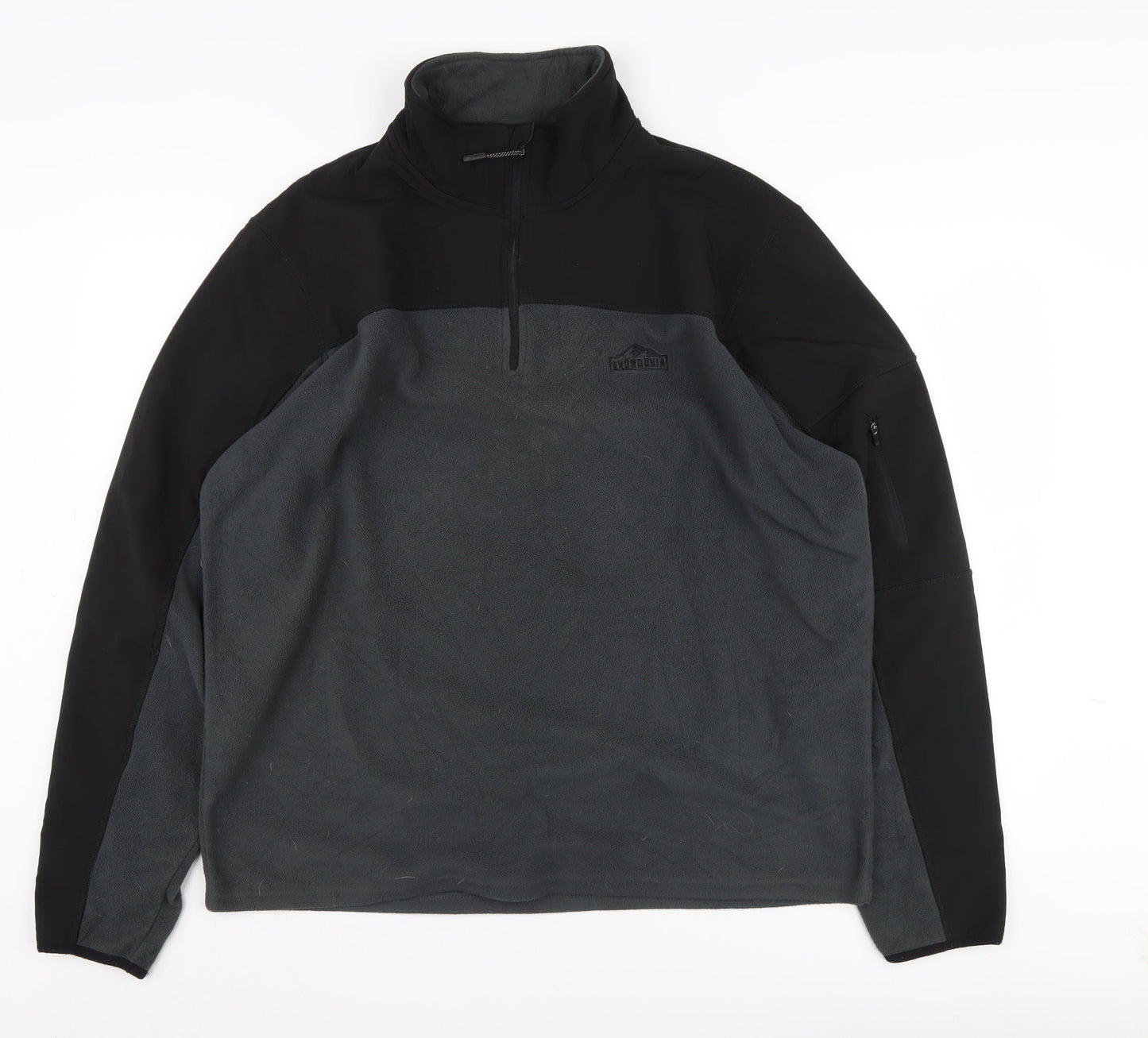 Snowdonia Men's Black XL 1/4 Zip Fleece Sweatshirt