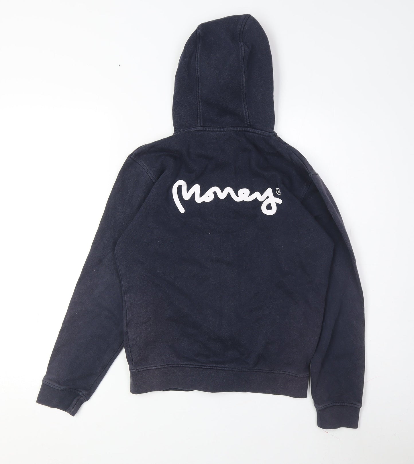 Money Boys Navy Hoodie 12-13 Years Full Zip Cotton Polyester