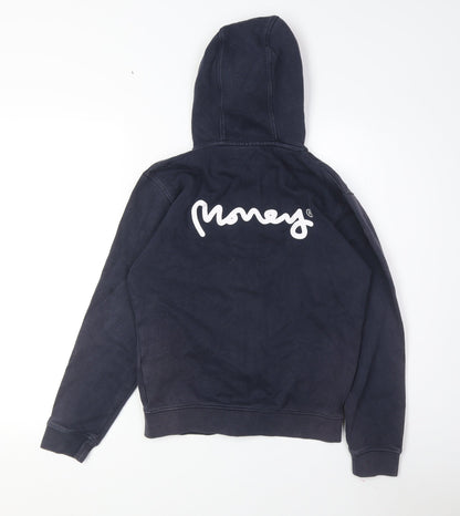Money Boys Navy Hoodie 12-13 Years Full Zip Cotton Polyester