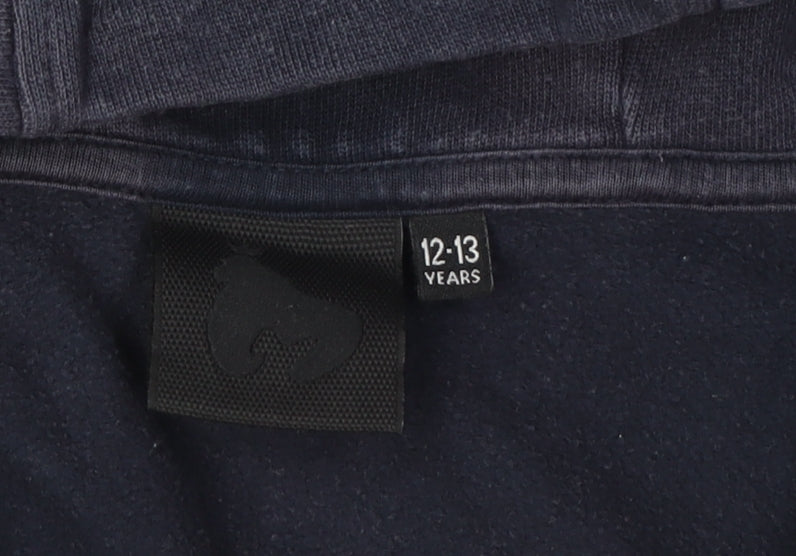 Money Boys Navy Hoodie 12-13 Years Full Zip Cotton Polyester