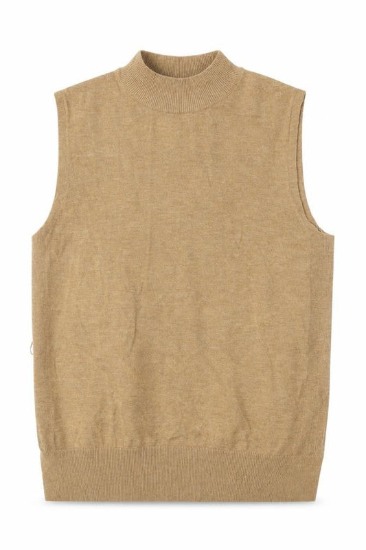 Front view of French Connection Women's Beige Mock Neck Vest XS