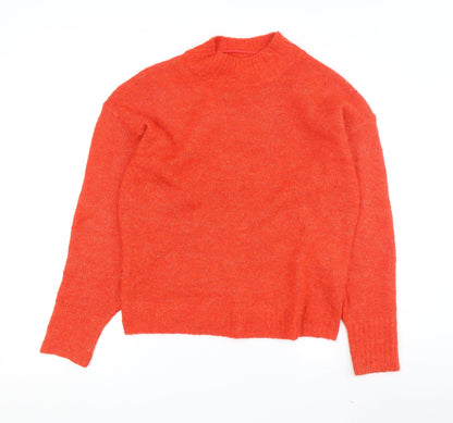 Womens UK Size S ICHI Orange Pullover Jumper