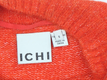 Womens UK Size S ICHI Orange Pullover Jumper