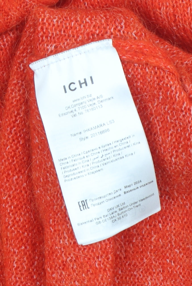 Womens UK Size S ICHI Orange Pullover Jumper