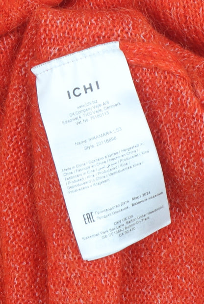 Womens UK Size S ICHI Orange Pullover Jumper