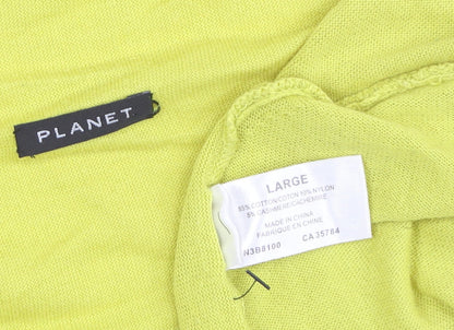 Womens UK Size L Planet Yellow Wrap Jumper