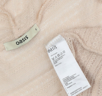Womens UK Size S Oasis Beige Cardigan Jumper