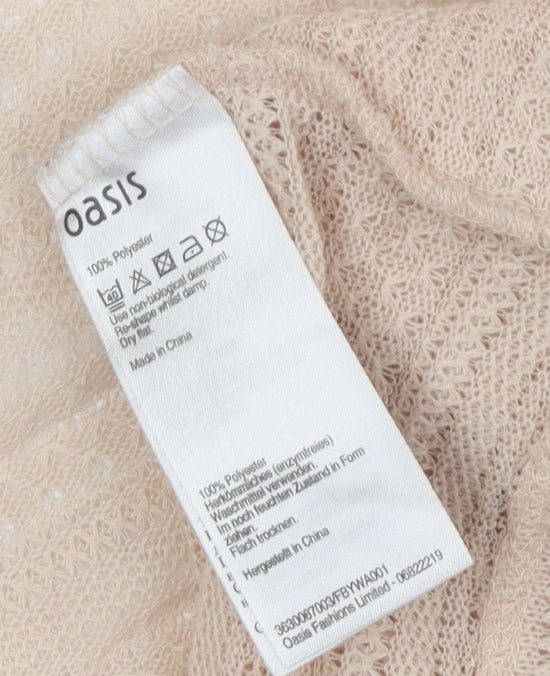 Womens UK Size S Oasis Beige Cardigan Jumper