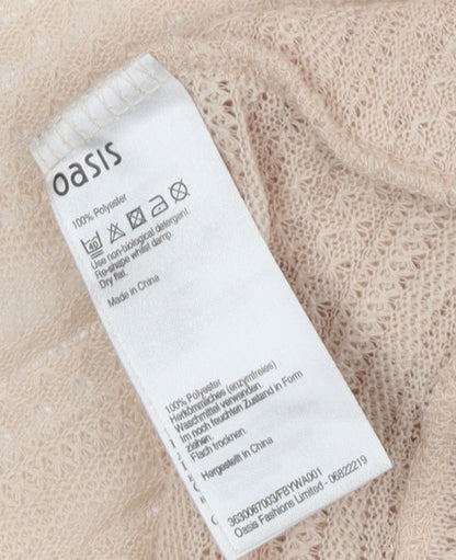 Womens UK Size S Oasis Beige Cardigan Jumper