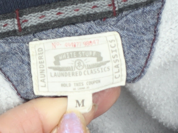 White Stuff Men's Grey Knit 1/4 Zip Sweatshirt M