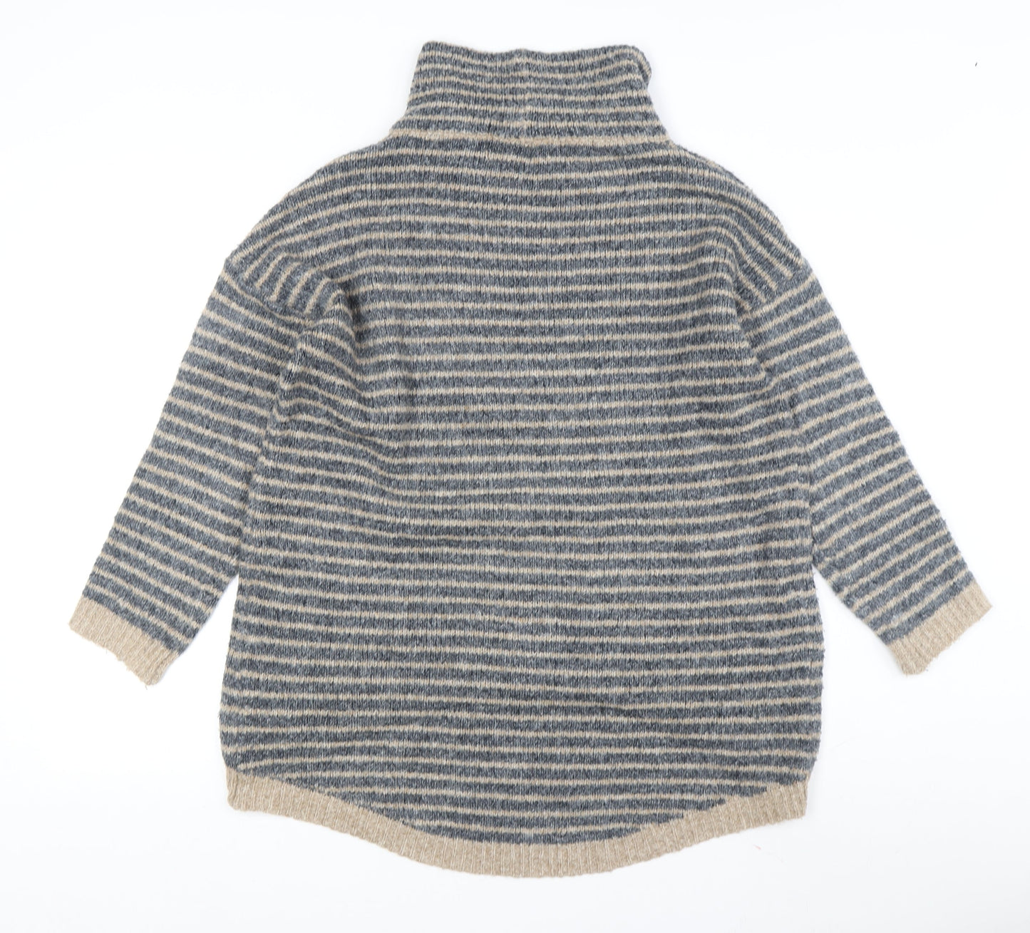 Apricot Women's Multicoloured Striped High Neck Jumper Size 10